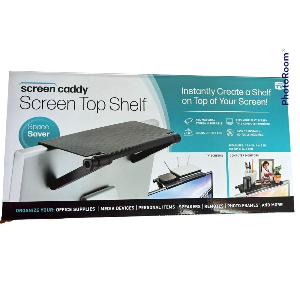 SCREEN CADDY Top Shelf Computer Screen TV 13.4 " x 6.5" As Seen On Television